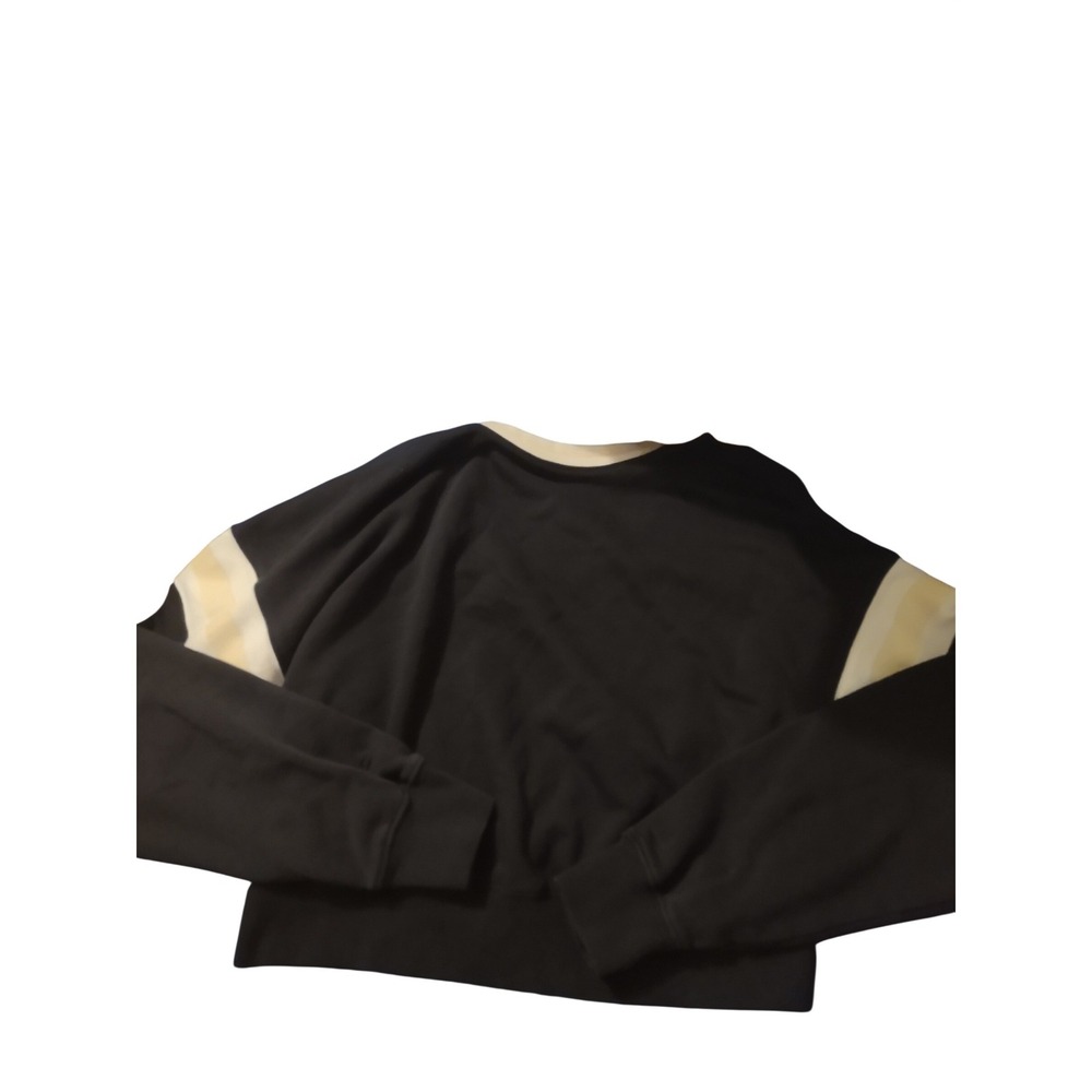 Fabletics Womens Small Black Crew Neck cropped Sweatshirt tennis prep casual